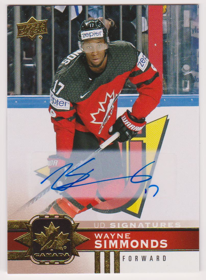 2017-18 Upper Deck Team Canada Gold Foil Signatures #114 Wayne Simmonds (image for) 2017-18 Upper Deck Team Canada Gold Foil Signatures #114 Wayne Simmonds