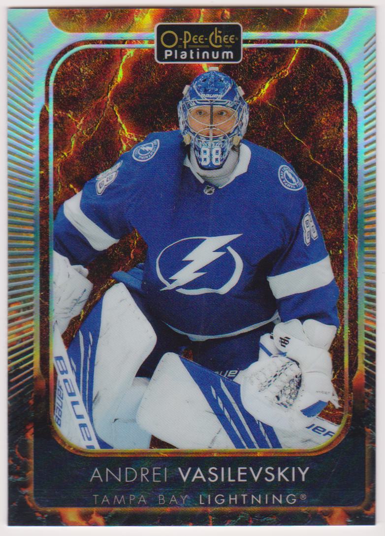 2021-22 O-Pee-Chee Platinum Hot Magma #33 Andrei Vasilevskiy 147/999 (image for) 2021-22 O-Pee-Chee Platinum Hot Magma #33 Andrei Vasilevskiy 147/999