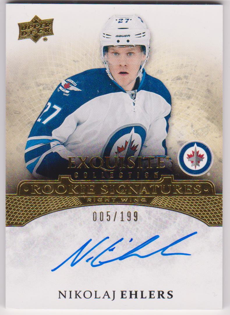 2015-16 Exquisite Collection Rookie Signatures #ERSNE Nikolaj Ehlers 005/199 (image for) 2015-16 Exquisite Collection Rookie Signatures #ERSNE Nikolaj Ehlers 005/199