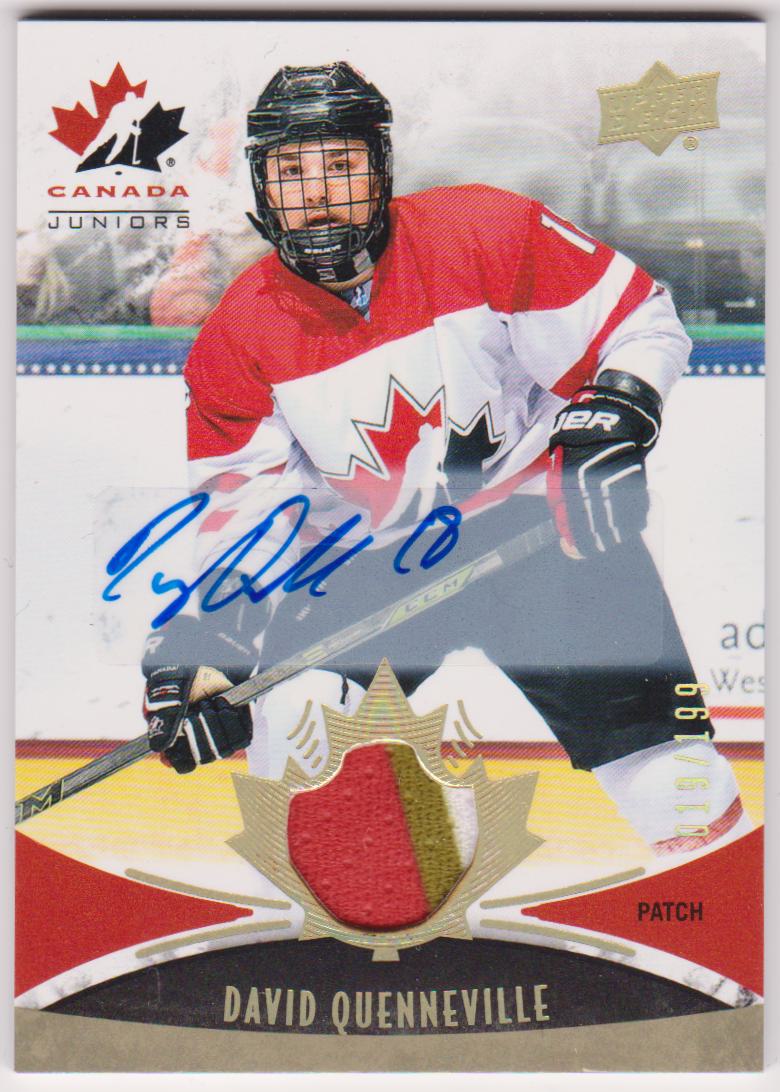 (image for) 2016-17 UD Team Canada Juniors Gold AUTO #126 David Quenneville PATCH 19/199