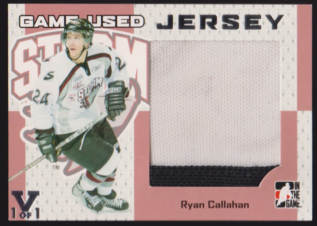 2006-07 ITG Heroes and Prospects Jerseys #GUJ32 Ryan Callahan 1/1 VAULT (image for) 2006-07 ITG Heroes and Prospects Jerseys #GUJ32 Ryan Callahan 1/1 VAULT