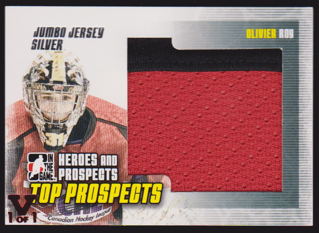 2009-10 ITG Heroes and Prospects Top Jumbo Jerseys Silver #JM26 Olivier Roy (image for) 2009-10 ITG Heroes and Prospects Top Jumbo Jerseys Silver #JM26 Olivier Roy