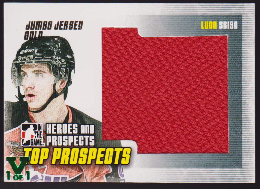 (image for) 2009-10 ITG Heroes and Prospects Top Jumbo Jerseys Gold #JM20 Luca Sbisa