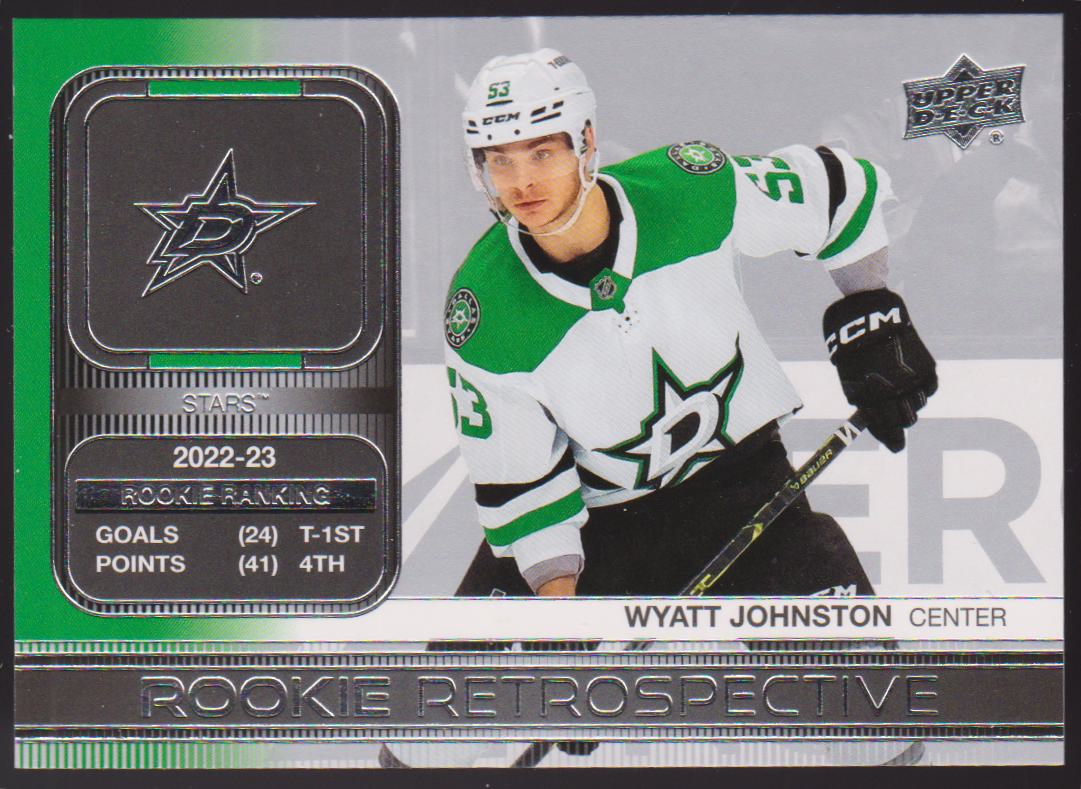 2023-24 Upper Deck Rookie Retrospective #RR7 Wyatt Johnston (image for) 2023-24 Upper Deck Rookie Retrospective #RR7 Wyatt Johnston