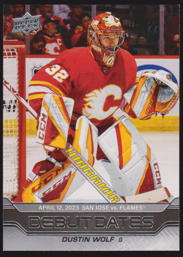 2023-24 Upper Deck Debut Dates #DD5 Dustin Wolf (image for) 2023-24 Upper Deck Debut Dates #DD5 Dustin Wolf