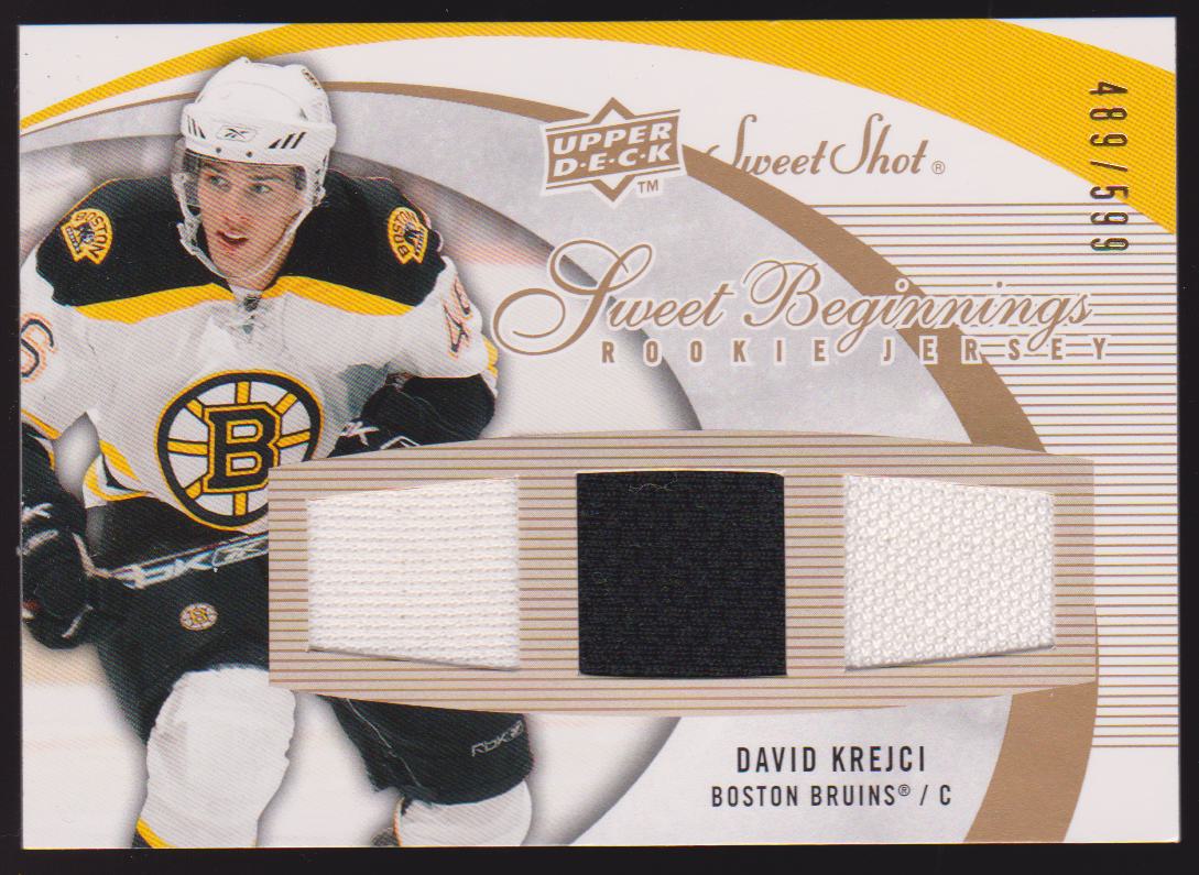 2007-08 Sweet Shot #128 David Krejci Jerseys RC 489/599 (image for) 2007-08 Sweet Shot #128 David Krejci Jerseys RC 489/599