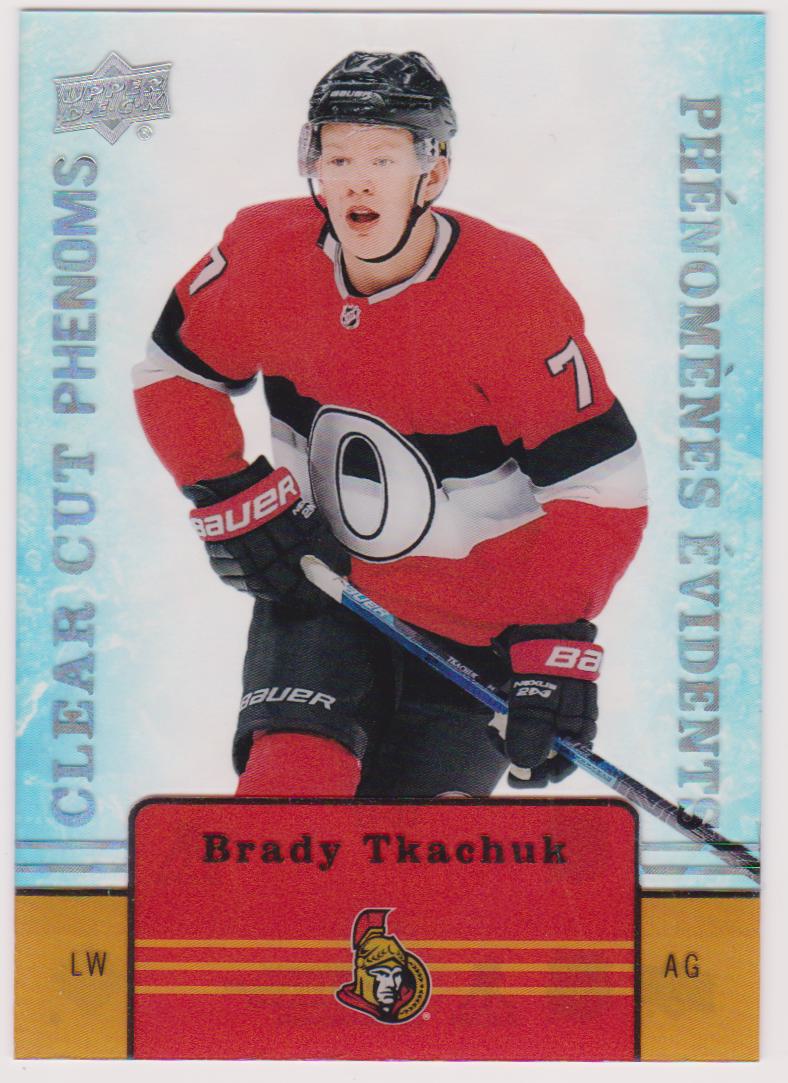 2019-20 Upper Deck Tim Hortons Clear Cut Phenoms #CC12 Brady Tkachuk (image for) 2019-20 Upper Deck Tim Hortons Clear Cut Phenoms #CC12 Brady Tkachuk