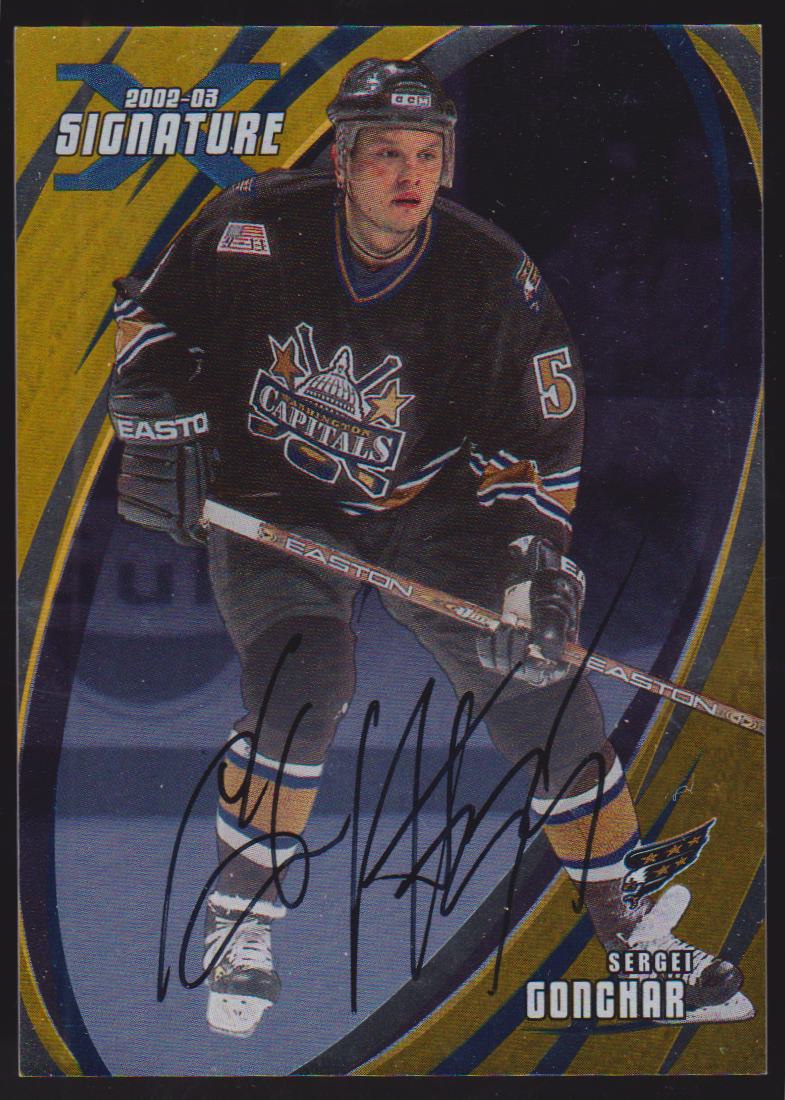 2002-03 BAP Signature Series Autographs Gold #27 Sergei Gonchar (image for) 2002-03 BAP Signature Series Autographs Gold #27 Sergei Gonchar