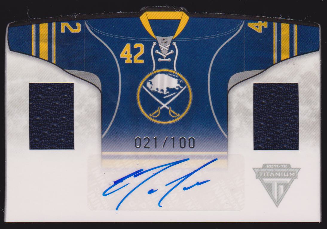 (image for) 2011-12 Panini Titanium Home Sweaters Memorabilia Autographs #3 Nathan Gerbe 021/100 - Jerseys