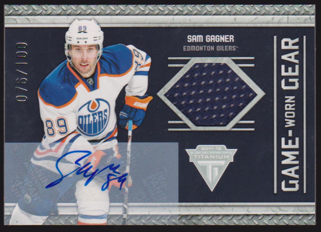 2011-12 Panini Titanium Game Worn Gear Autographs #19 Sam Gagner 76/100 (image for) 2011-12 Panini Titanium Game Worn Gear Autographs #19 Sam Gagner 76/100