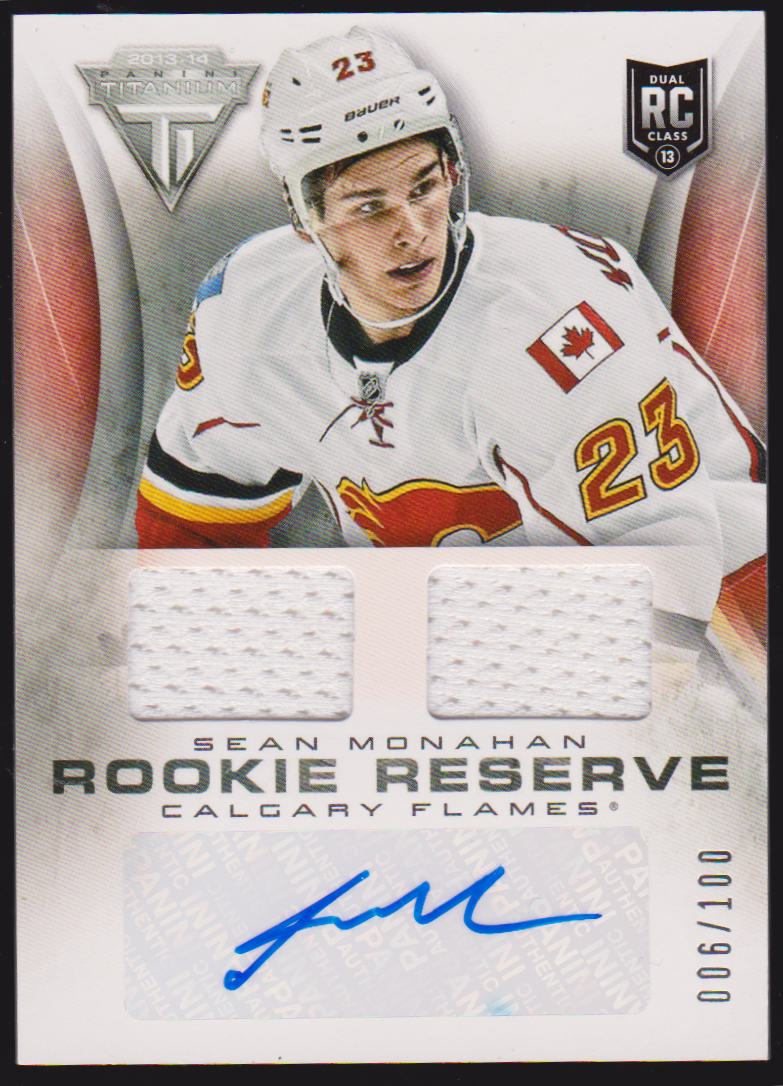 (image for) 2013-14 Panini Titanium Rookie Reserve Memorabilia Autographs #RRSM Sean Monahan 006/100