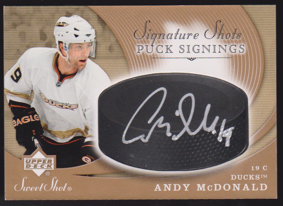(image for) 2007-08 Sweet Shot Signature Shots Puck Signings #SSPAM Andy McDonald
