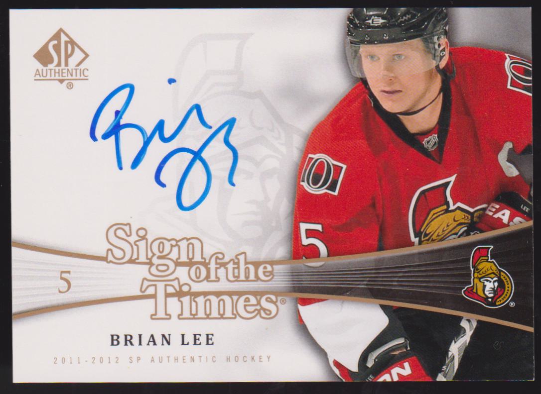 2011-12 SP Authentic Sign of the Times #SOTLE Brian Lee AUTO (image for) 2011-12 SP Authentic Sign of the Times #SOTLE Brian Lee AUTO