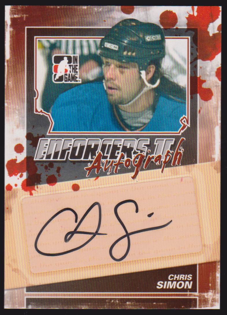 2013-14 ITG Enforcers Autographs #ACS Chris Simon (image for) 2013-14 ITG Enforcers Autographs #ACS Chris Simon