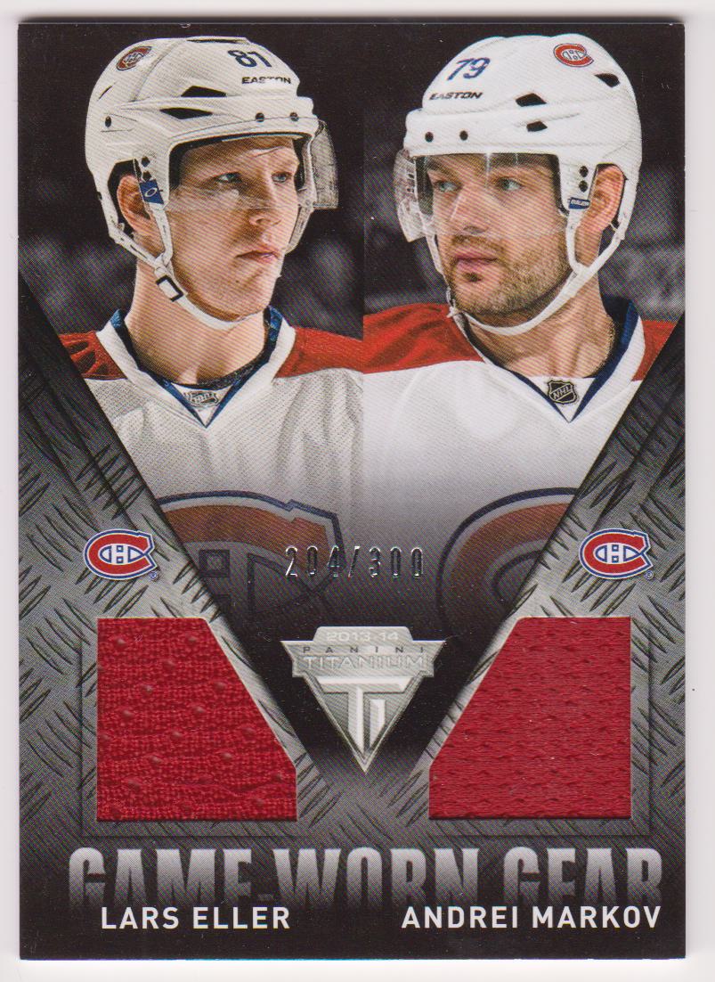 (image for) 2013-14 Panini Titanium Game Worn Gear Dual Memorabilia #GDEM Lars Eller/Andrei Markov 204/300
