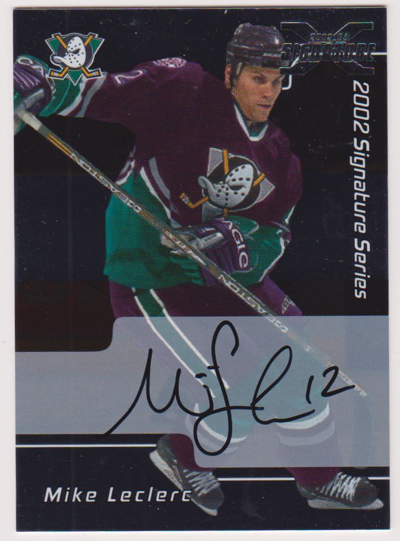 2002-03 BAP Signature Series Autograph Buybacks 2001 #73 Mike LeClerc (image for) 2002-03 BAP Signature Series Autograph Buybacks 2001 #73 Mike LeClerc