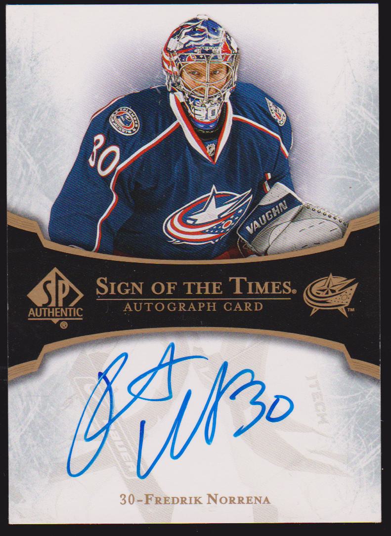 (image for) 2007-08 SP Authentic Sign of the Times #STNO Fredrik Norrena - AUTO