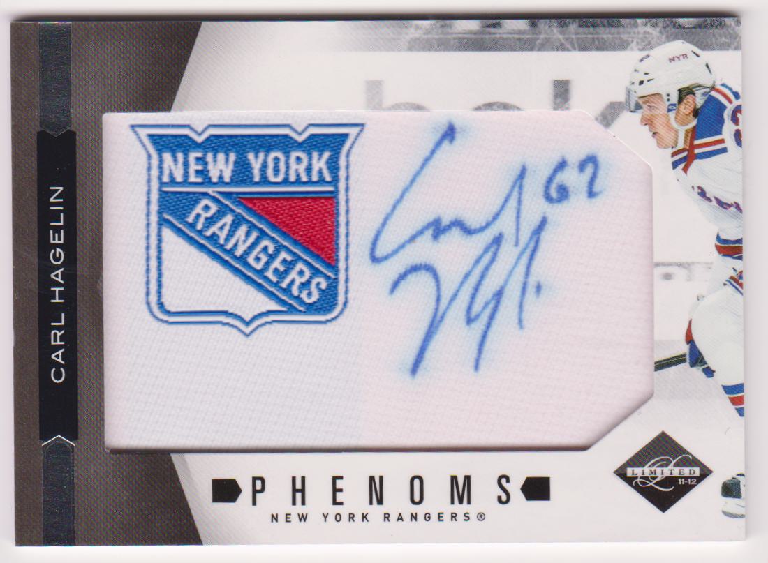 2011-12 Limited #249 Carl Hagelin AUTO 360/598 RC (image for) 2011-12 Limited #249 Carl Hagelin AUTO 360/598 RC
