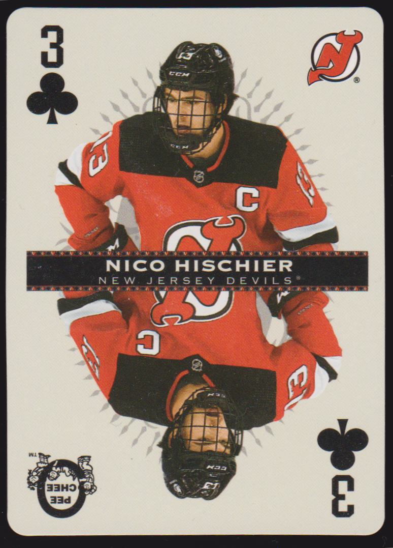 (image for) 2021-22 O-Pee-Chee Playing Cards #3CLUBS Nico Hischier