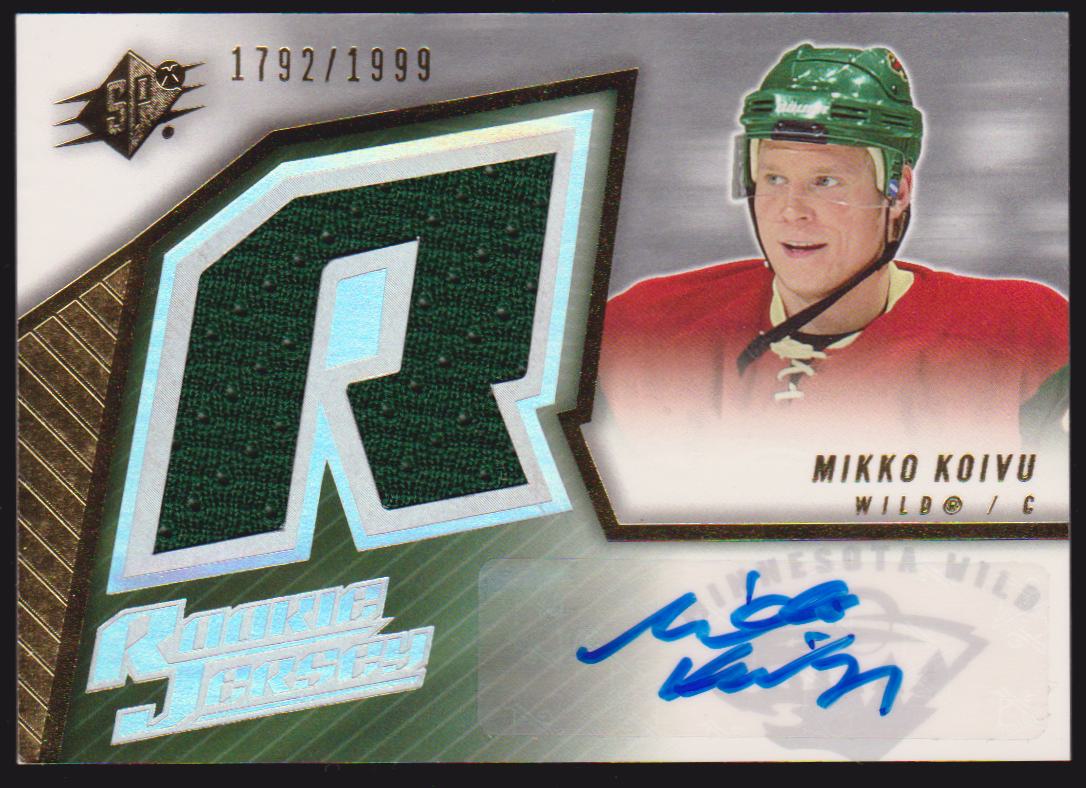 2005-06 SPx #232 Mikko Koivu Jerseys AUTO RC 1792/1999 (image for) 2005-06 SPx #232 Mikko Koivu Jerseys AUTO RC 1792/1999