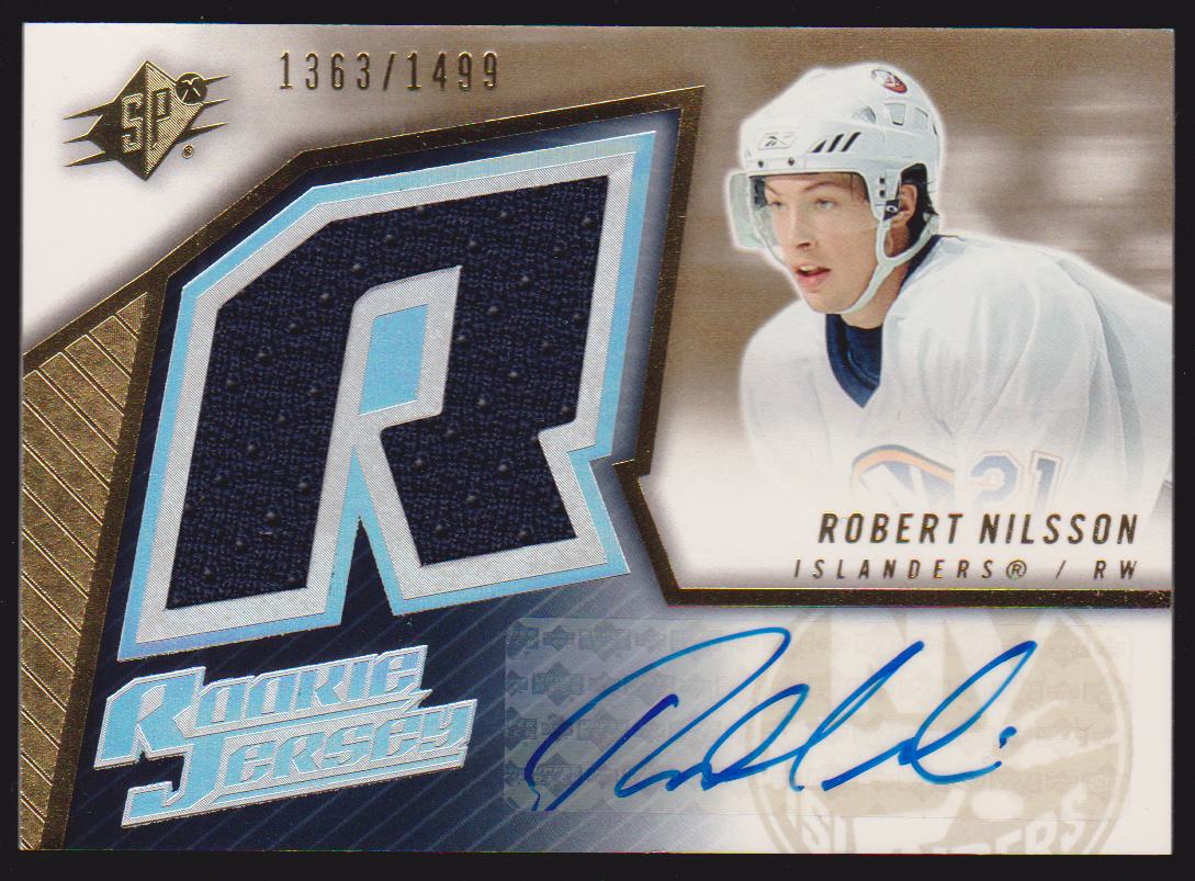 2005-06 SPx #167 Robert Nilsson Jerseys AUTO RC 1363/1499 (image for) 2005-06 SPx #167 Robert Nilsson Jerseys AUTO RC 1363/1499