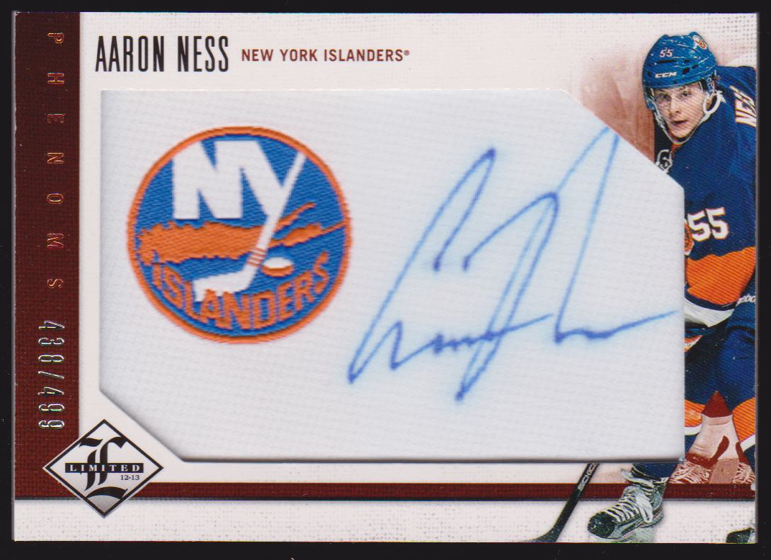 2012-13 Limited #201 Aaron Ness AUTO 438/499 RC - Jerseys (image for) 2012-13 Limited #201 Aaron Ness AUTO 438/499 RC - Jerseys