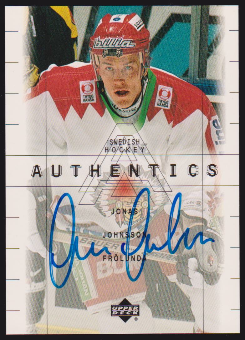(image for) 1999-00 Swedish Upper Deck SHL Signatures #8 Jonas Johnsson