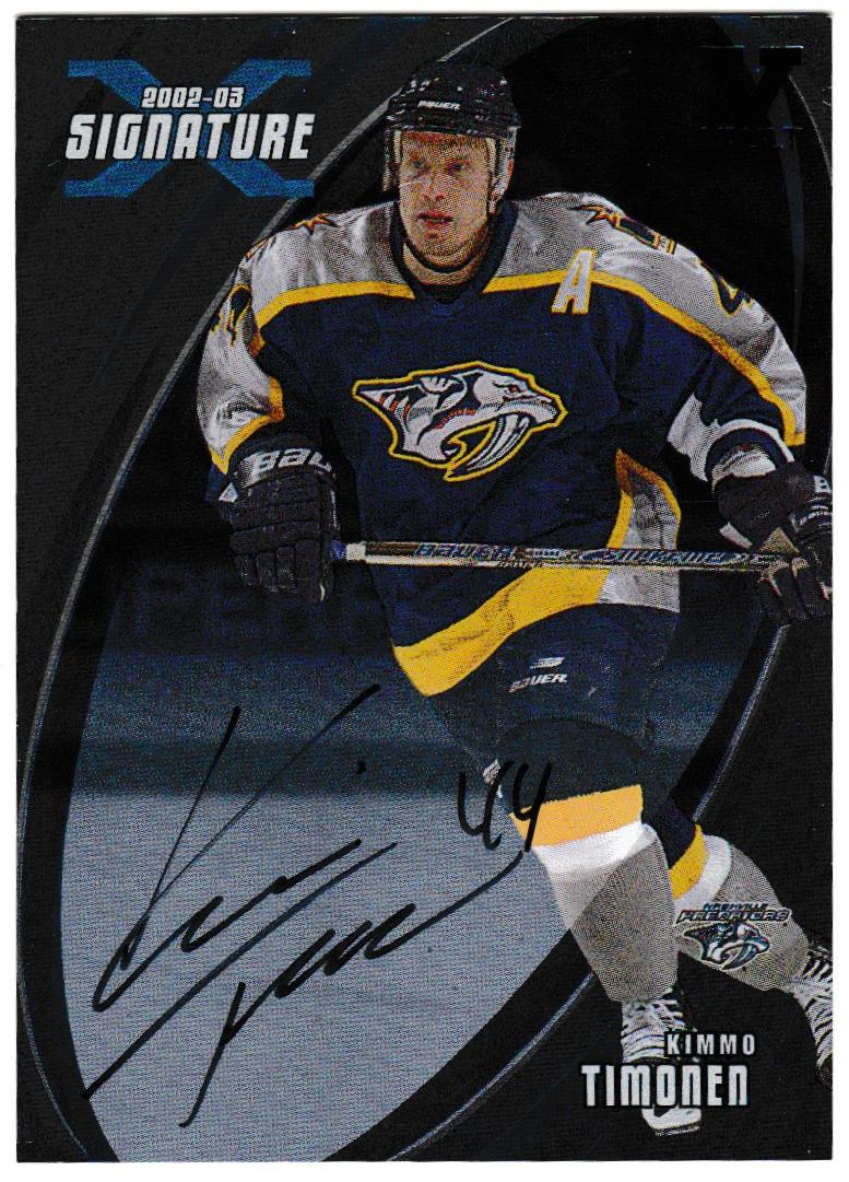 2002-03 BAP Signature Series Autographs #34 Kimmo Timonen VAULT (image for) 2002-03 BAP Signature Series Autographs #34 Kimmo Timonen VAULT