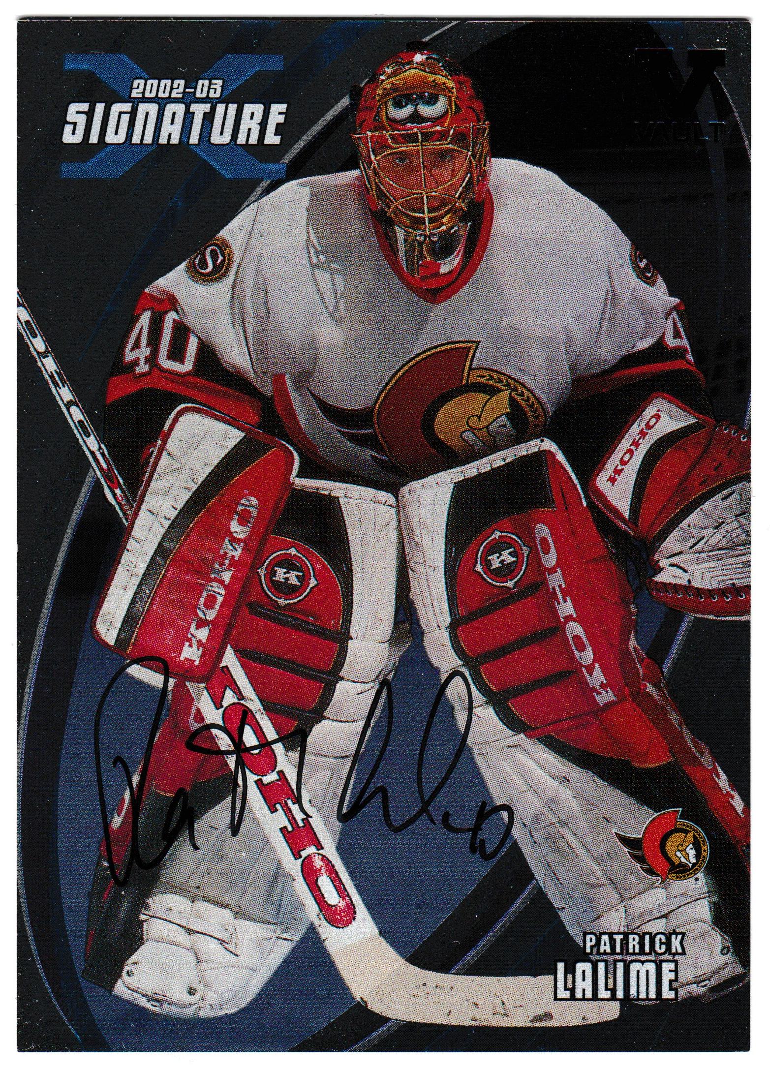 2002-03 BAP Signature Series Autographs #35 Patrick Lalime VAULT (image for) 2002-03 BAP Signature Series Autographs #35 Patrick Lalime VAULT