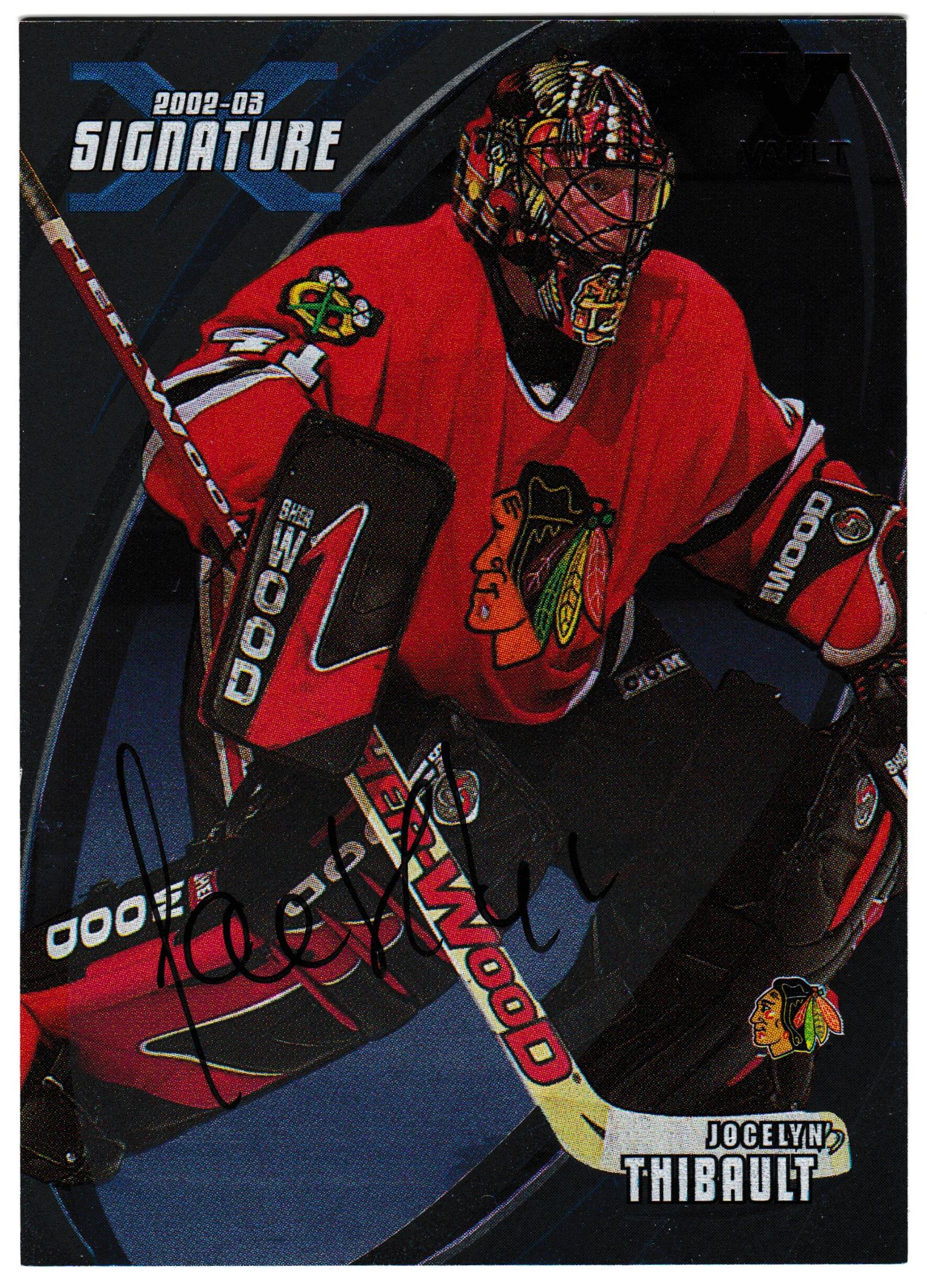 2002-03 BAP Signature Series Autographs #43 Jocelyn Thibault VAULT (image for) 2002-03 BAP Signature Series Autographs #43 Jocelyn Thibault VAULT