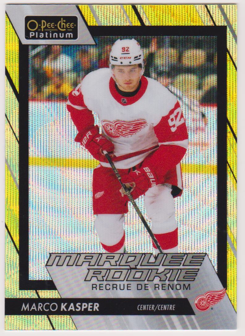 2023-24 O-Pee-Chee Platinum Neon Yellow Surge #250 Marco Kasper - RC Year (image for) 2023-24 O-Pee-Chee Platinum Neon Yellow Surge #250 Marco Kasper - RC Year