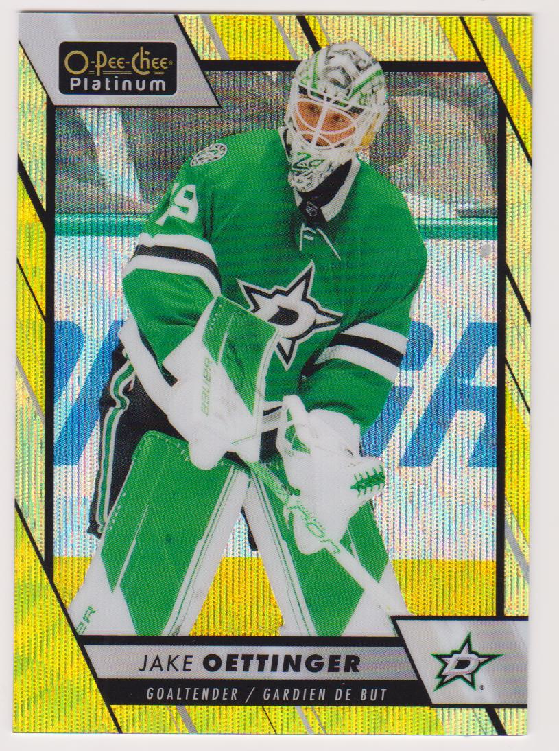 (image for) 2023-24 O-Pee-Chee Platinum Neon Yellow Surge #113 Jake Oettinger