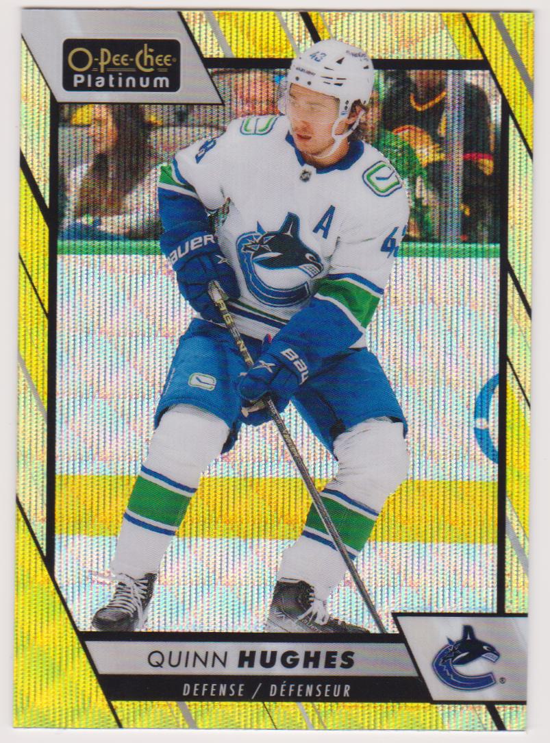 (image for) 2023-24 O-Pee-Chee Platinum Neon Yellow Surge #29 Quinn Hughes