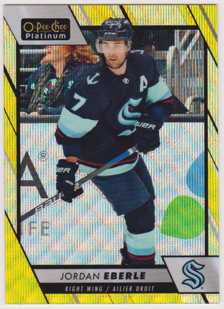 (image for) 2023-24 O-Pee-Chee Platinum Neon Yellow Surge #81 Jordan Eberle