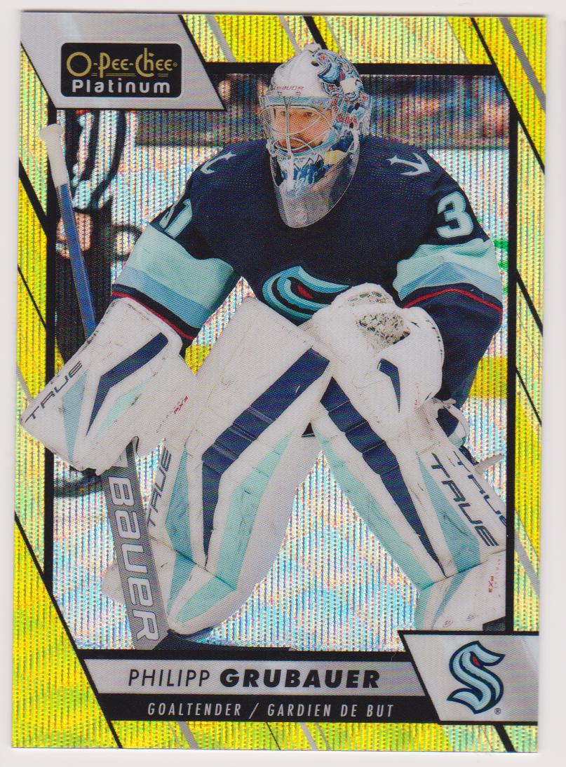 (image for) 2023-24 O-Pee-Chee Platinum Neon Yellow Surge #168 Philipp Grubauer