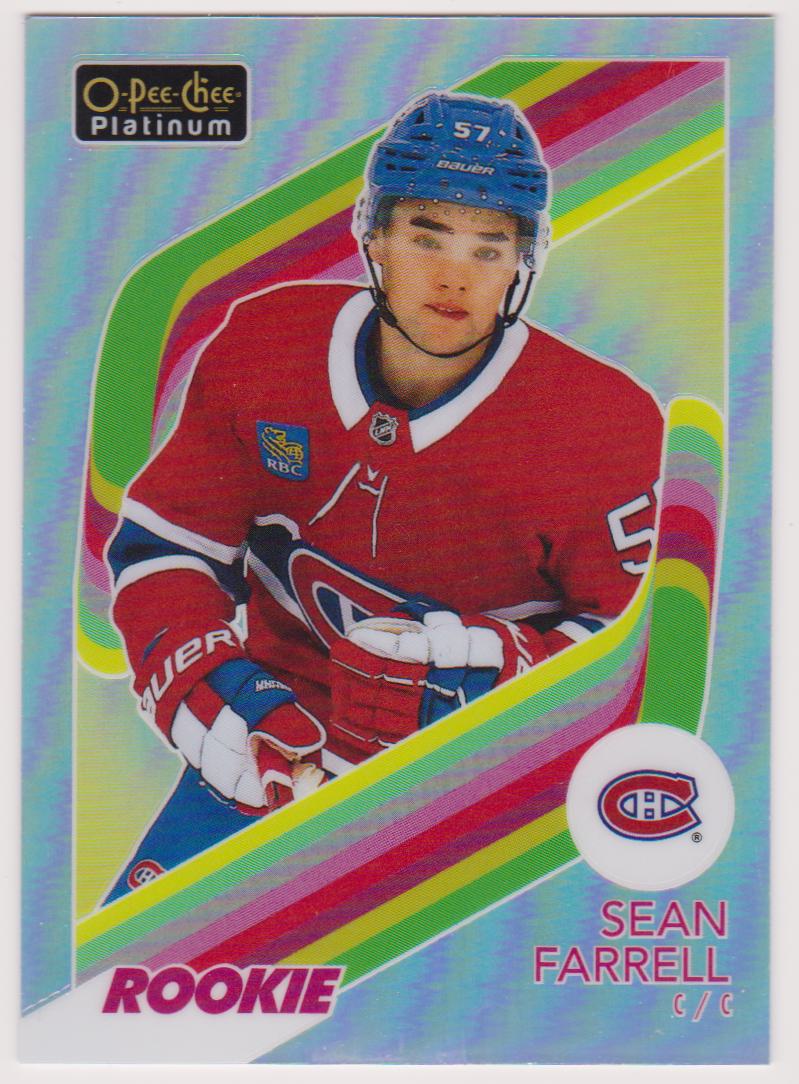 2023-24 O-Pee-Chee Platinum Retro Rainbow #R76 Sean Farrell - RC Year (image for) 2023-24 O-Pee-Chee Platinum Retro Rainbow #R76 Sean Farrell - RC Year