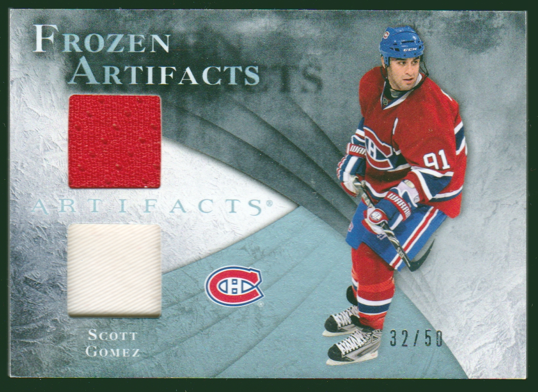 2010-11 Artifacts Frozen Artifacts Jerseys Patch Blue #FASG Scott Gomez 32/50 (image for) 2010-11 Artifacts Frozen Artifacts Jerseys Patch Blue #FASG Scott Gomez 32/50
