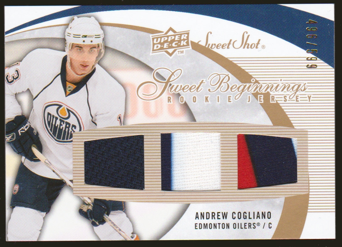 2007-08 Sweet Shot #114 Andrew Cogliano Jerseys RC 496/599 (image for) 2007-08 Sweet Shot #114 Andrew Cogliano Jerseys RC 496/599