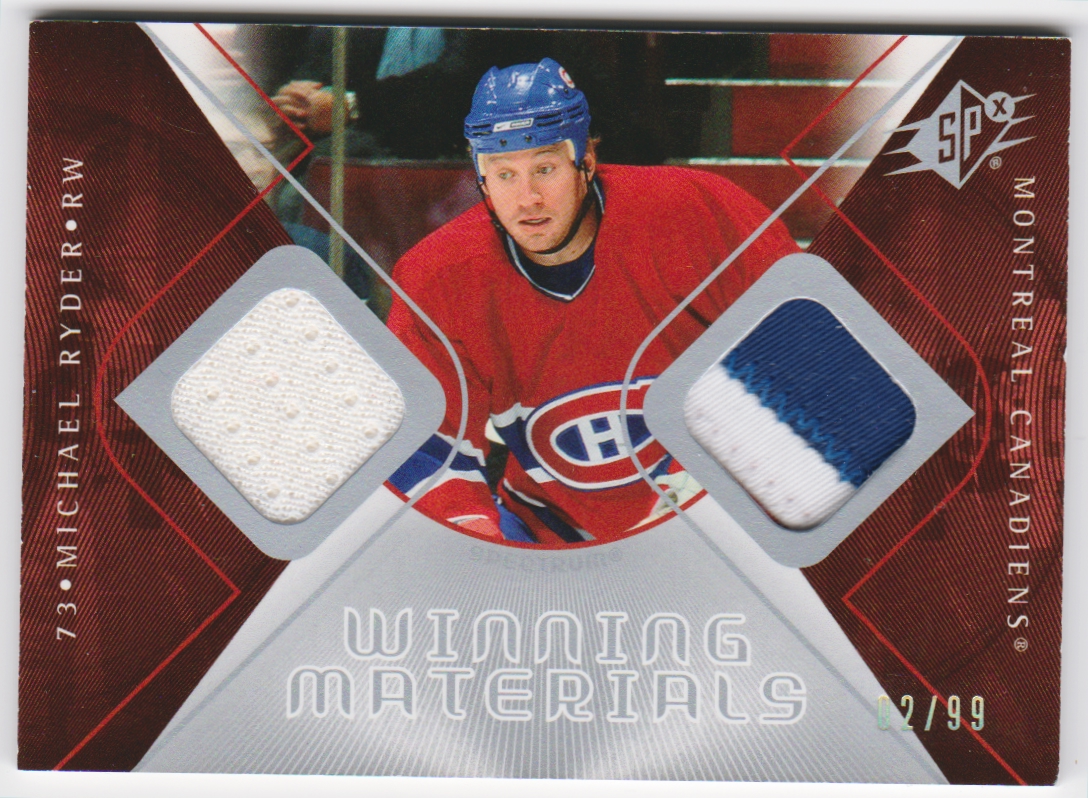 (image for) 2007-08 SPx Winning Materials Spectrum #WMMR Michael Ryder 02/99 - Jerseys / Patch