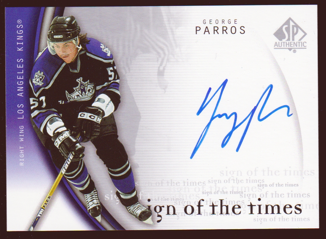 2005-06 SP Authentic Sign of the Times #GP George Parros (image for) 2005-06 SP Authentic Sign of the Times #GP George Parros