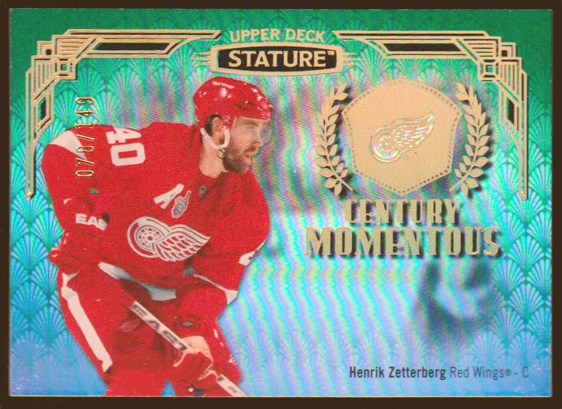 2020-21 Upper Deck Stature Century Momentous Green #CM12 Henrik Zetterberg 078/149 (image for) 2020-21 Upper Deck Stature Century Momentous Green #CM12 Henrik Zetterberg 078/149