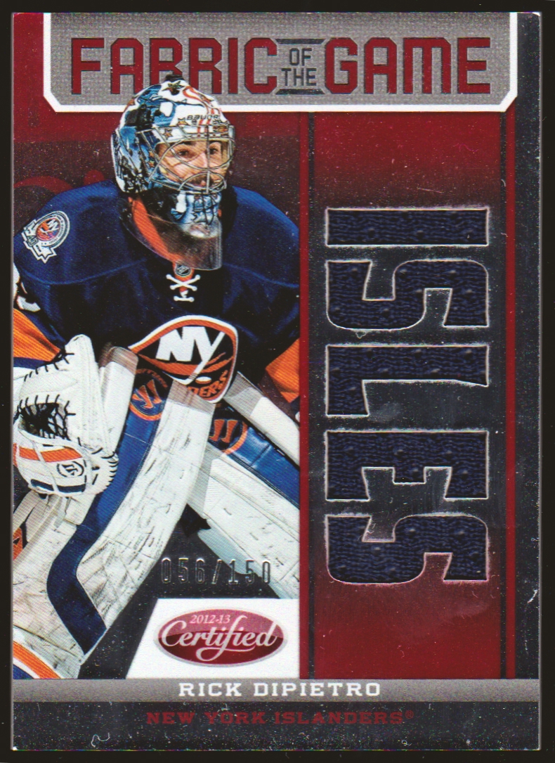 2012-13 Certified Fabric of the Game Mirror Red Jersey Team Die Cut #FOGRDP Rick DiPietro 056/150 (image for) 2012-13 Certified Fabric of the Game Mirror Red Jersey Team Die Cut #FOGRDP Rick DiPietro 056/150