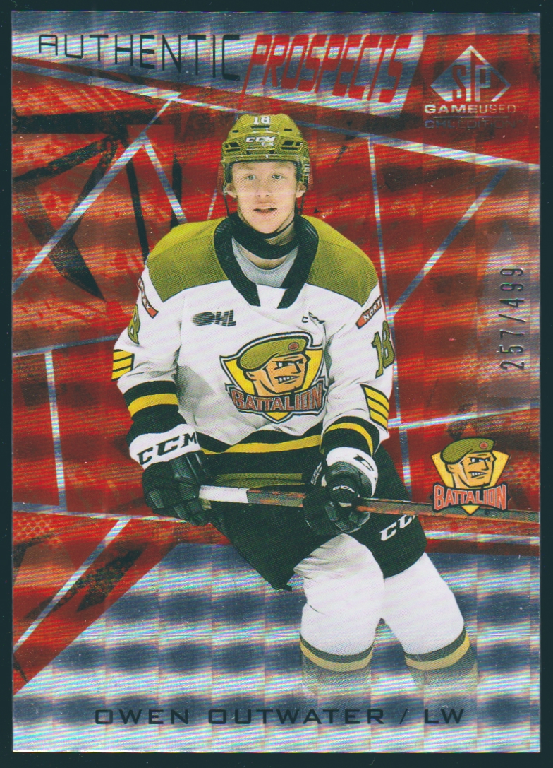 (image for) 2021-22 SP Game Used CHL Orange #43 Owen Outwater