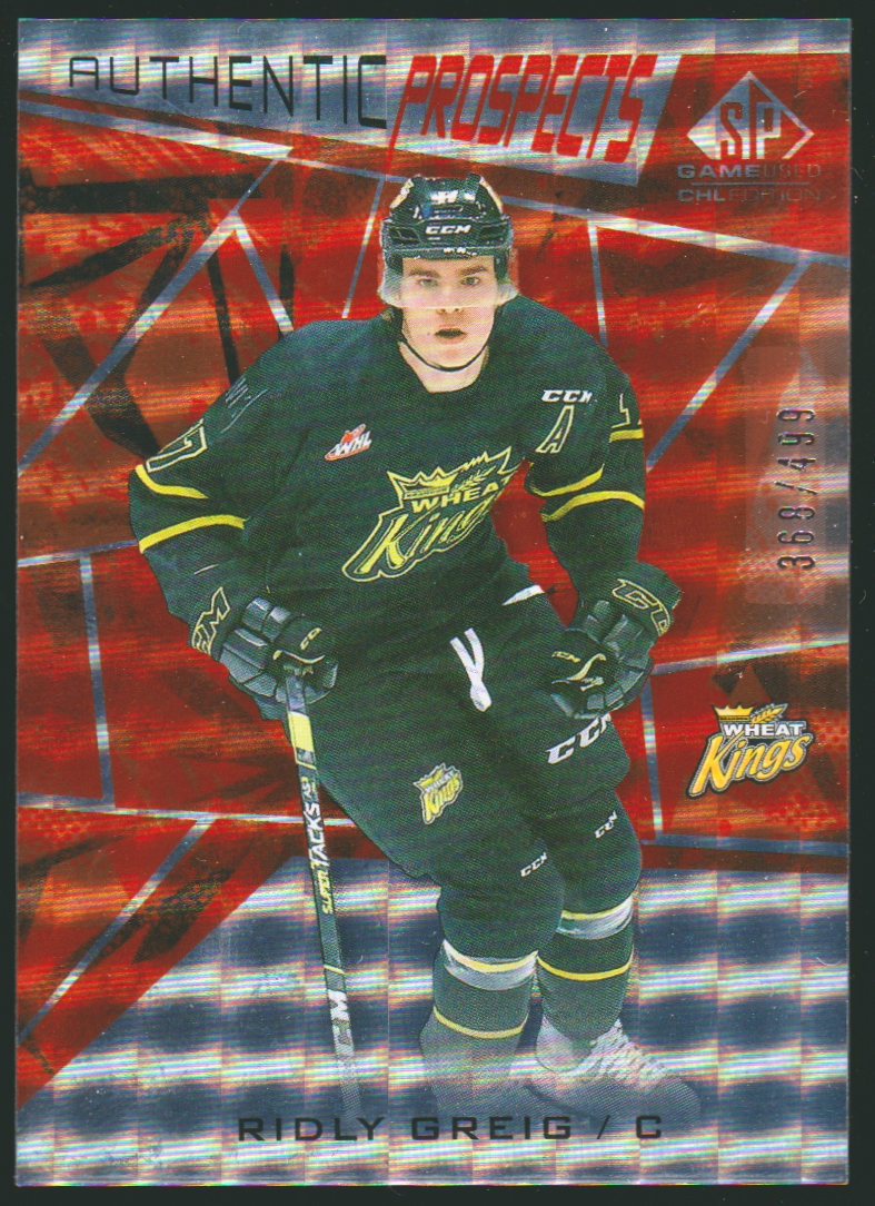 2021-22 SP Game Used CHL Orange #9 Ridly Greig (image for) 2021-22 SP Game Used CHL Orange #9 Ridly Greig