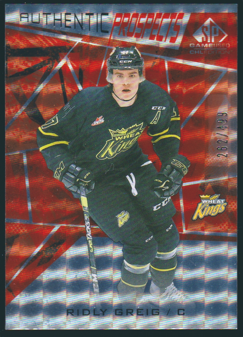 2021-22 SP Game Used CHL Orange #9 Ridly Greig (image for) 2021-22 SP Game Used CHL Orange #9 Ridly Greig