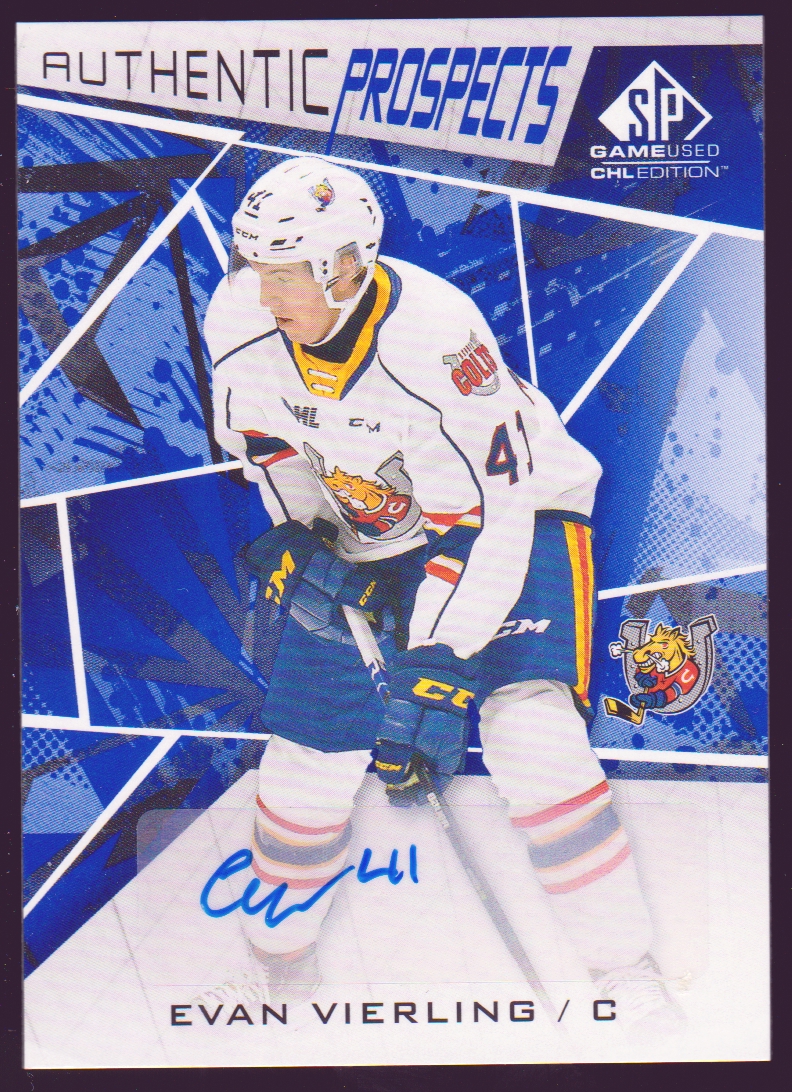 (image for) 2021-22 SP Game Used CHL Autographs Blue #61 Evan Vierling