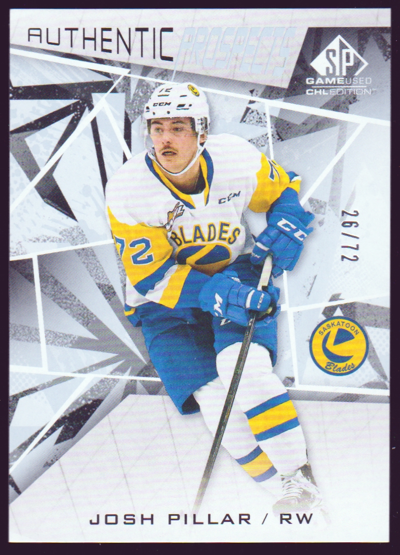 2021-22 SP Game Used CHL #60 Josh Pillar 26/72 - XRC - Saskatoon Blades (image for) 2021-22 SP Game Used CHL #60 Josh Pillar 26/72 - XRC - Saskatoon Blades