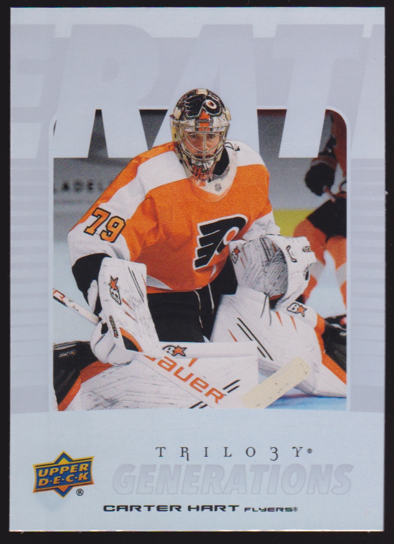 2023-24 Upper Deck Trilogy Generations #TG12B Carter Hart (image for) 2023-24 Upper Deck Trilogy Generations #TG12B Carter Hart