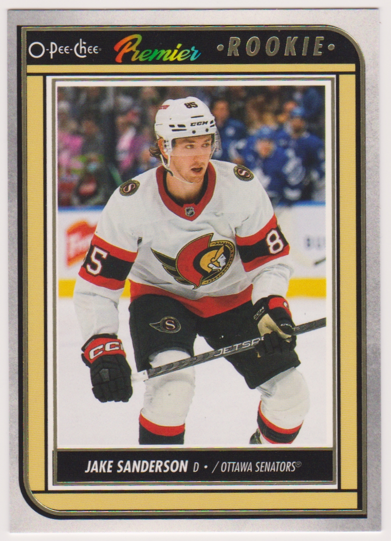 2022-23 O-Pee-Chee OPC Premier #P94 Jake Sanderson - RC Year (image for) 2022-23 O-Pee-Chee OPC Premier #P94 Jake Sanderson - RC Year