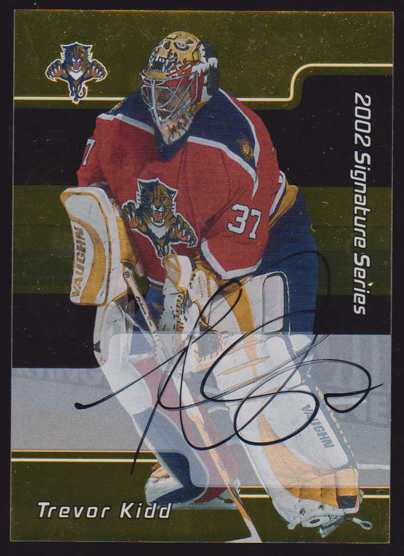 2001-02 BAP Signature Series Autographs Gold #185 Trevor Kidd (image for) 2001-02 BAP Signature Series Autographs Gold #185 Trevor Kidd